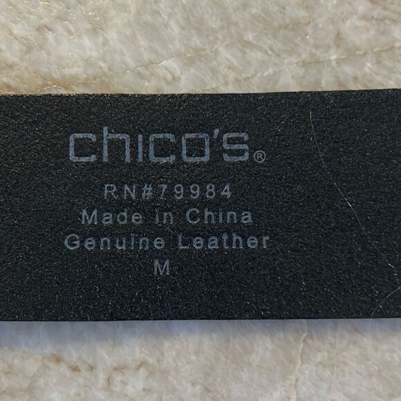 CHICOS Black Leather Belt - Picture 4 of 4